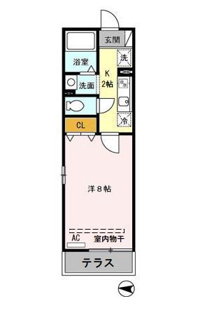 桜プレイス(1K/1階)の間取り写真