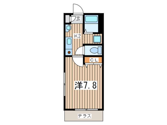 アピアファースト(1K/1階)の間取り写真