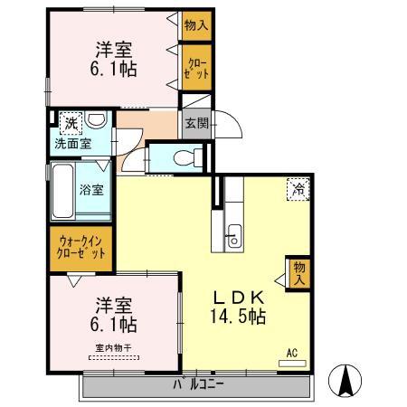 DGRANCE(2LDK/3階)の間取り写真