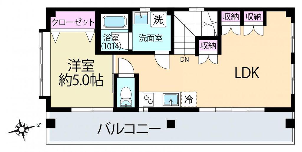 CASA MATSUNO(1LDK/3階)の間取り写真