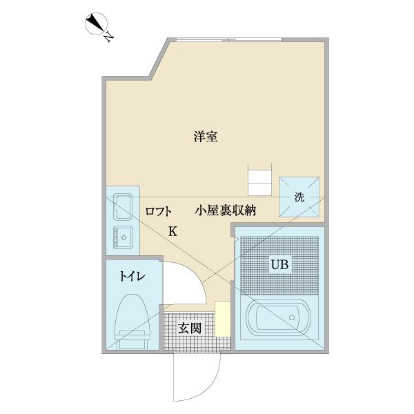 フィエルテ宮崎台(ワンルーム/1階)の間取り写真