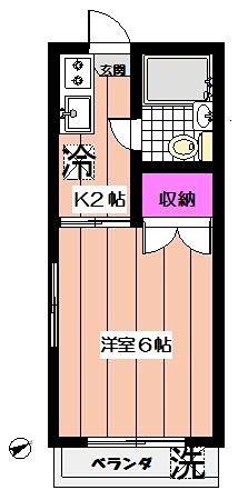 パールコート(1K/1階)の間取り写真