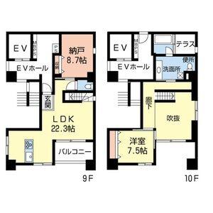 大須APARTMENT(1SLDK/9階)の間取り写真