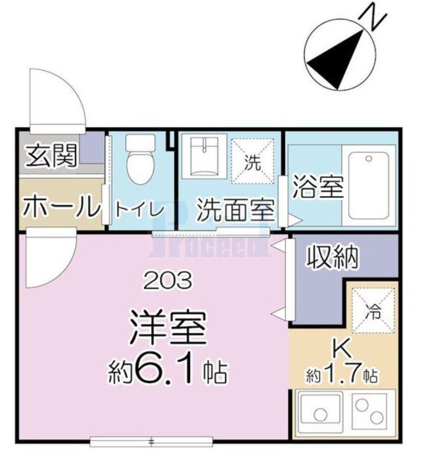 ＪＲ京浜東北線 王子駅 徒歩9分 2階建 築4年(1K/2階)の間取り写真
