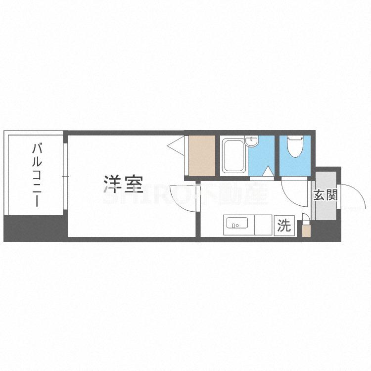 HOPECITY天神橋(1K/7階)の間取り写真