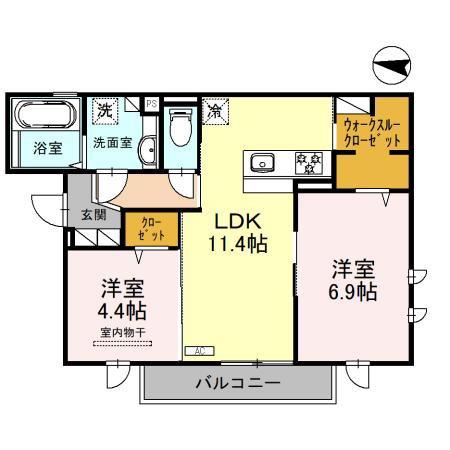 グラッドI(2LDK/1階)の間取り写真