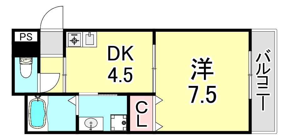 コンコード(1DK/3階)の間取り写真