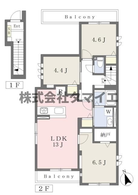 グラン キャピテーヌII(3LDK/2階)の間取り写真