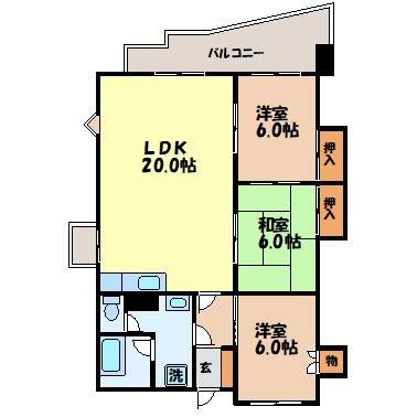 レジテンス泉(3LDK/5階)の間取り写真