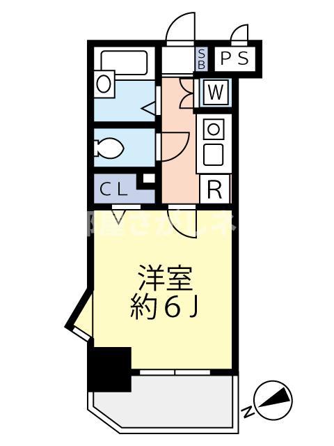 グランヴァン大井町学生・社会人にオススメ初期費用(1K/4階)の間取り写真