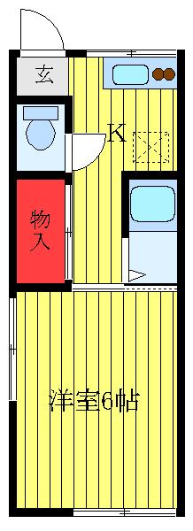 會田荘(1K/1階)の間取り写真