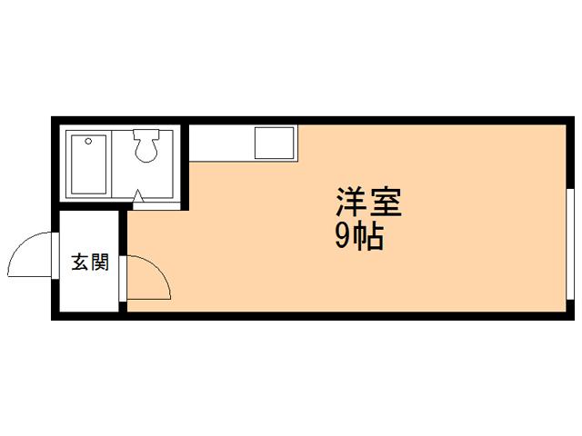 ハイツカレッヂB(ワンルーム/2階)の間取り写真