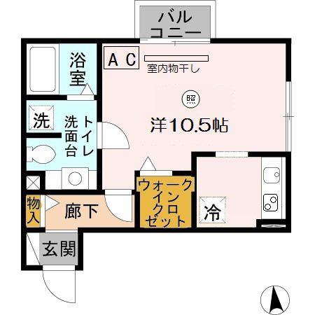 リバブル南町(ワンルーム/2階)の間取り写真