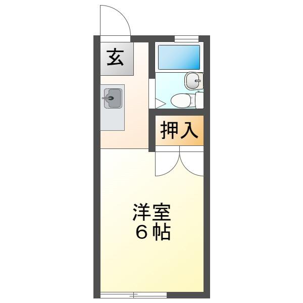 シティ明宝(1K/1階)の間取り写真