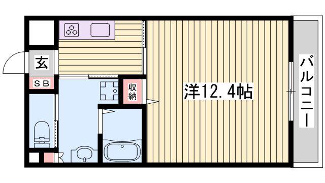 エマーズテラス(1K/2階)の間取り写真