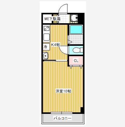 仲垣内ビル(1K/3階)の間取り写真