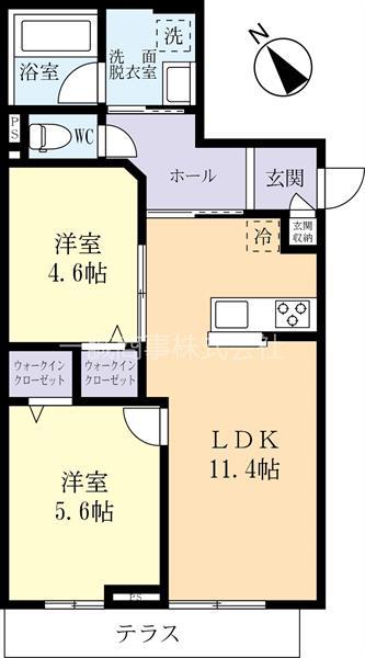 REGULUS(2LDK/1階)の間取り写真
