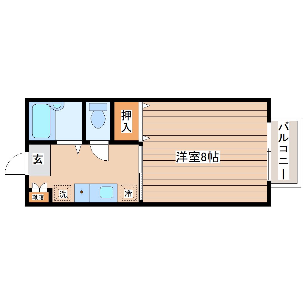 CASA FUJIKO(1K/1階)の間取り写真