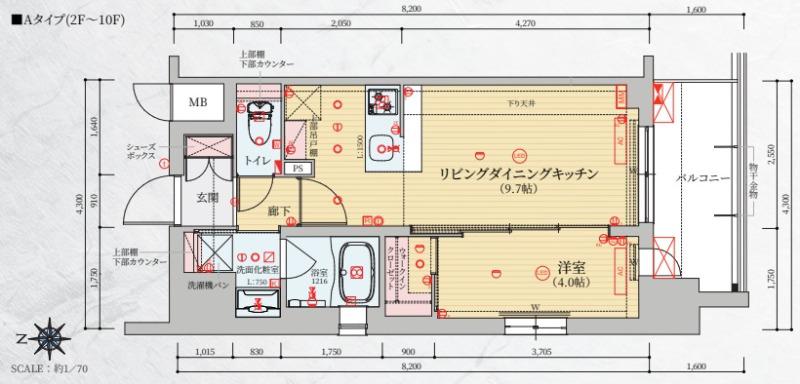 ベラジオ 雅び 京都七条ウエストII(1LDK/3階)の間取り写真