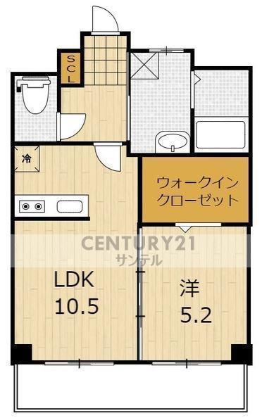 MS OUEST TOWER(1LDK/4階)の間取り写真