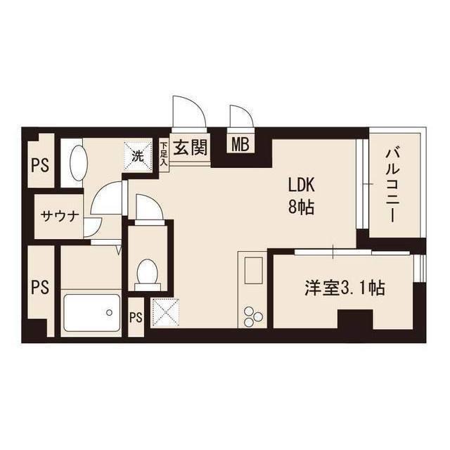 BCASA金町イースト(1LDK/1階)の間取り写真