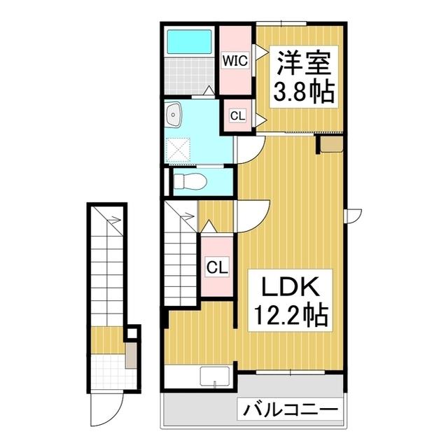 レコンフォール・K(1LDK/2階)の間取り写真