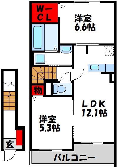 MAISON DE Y II(2LDK/2階)の間取り写真