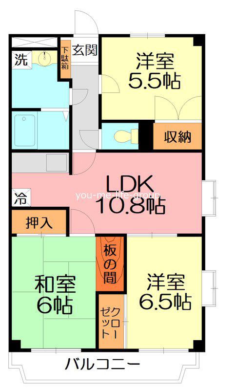 UNO PALACE(3LDK/4階)の間取り写真