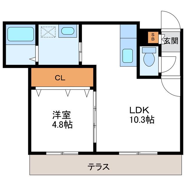 GLASS N21 グラスN21(1LDK/1階)の間取り写真