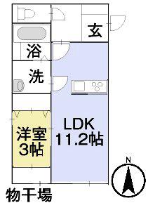 BEATRICE(1LDK/2階)の間取り写真