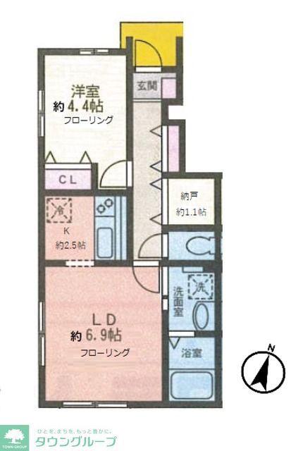 アジュール(1LDK/1階)の間取り写真