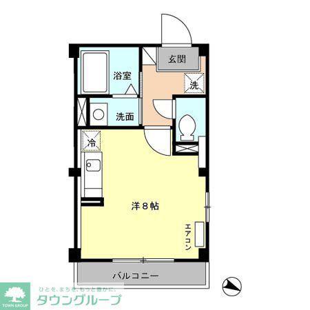 氷川台ヒルズ(ワンルーム/3階)の間取り写真