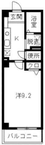 コンフォート別府(1K/2階)の間取り写真
