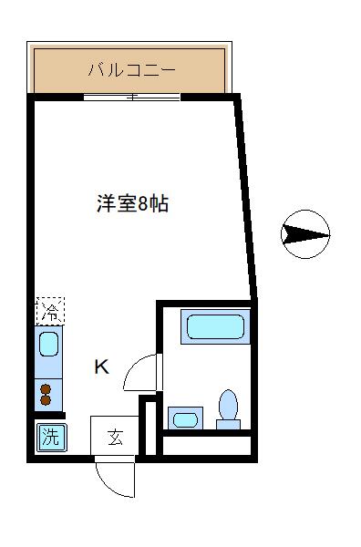 富士シャトー(1K/2階)の間取り写真