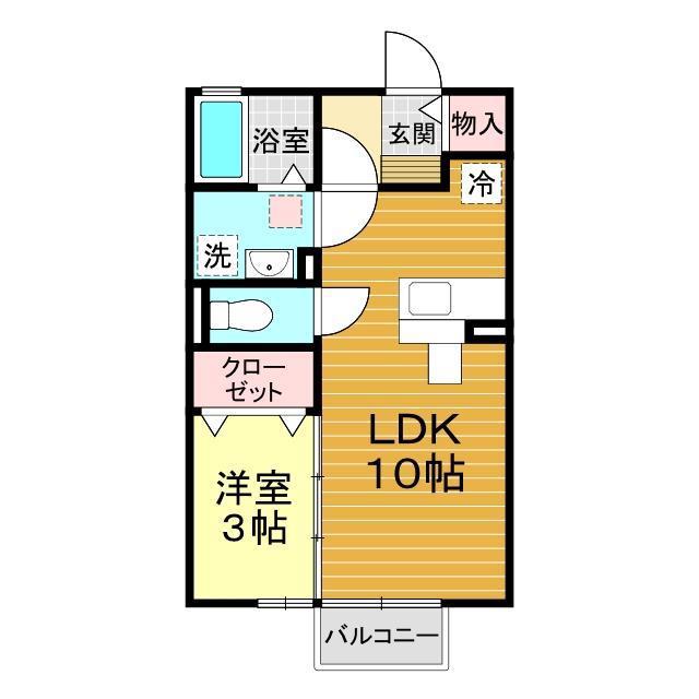 コンソラーレ矢原(1LDK/2階)の間取り写真