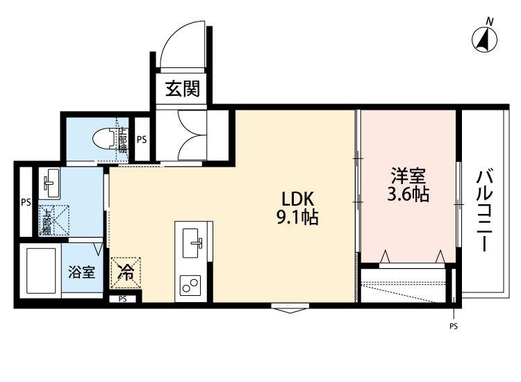 ROBOT HOME 薬園台(1LDK/3階)の間取り写真