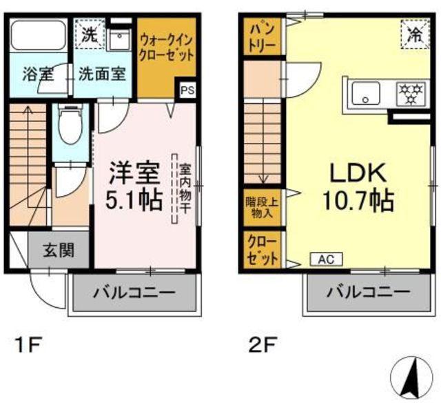大田区中央5丁目 D-ROOM(1LDK/1階)の間取り写真
