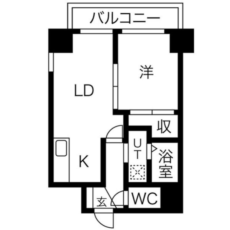 リバーライト菊水(1LDK/7階)の間取り写真