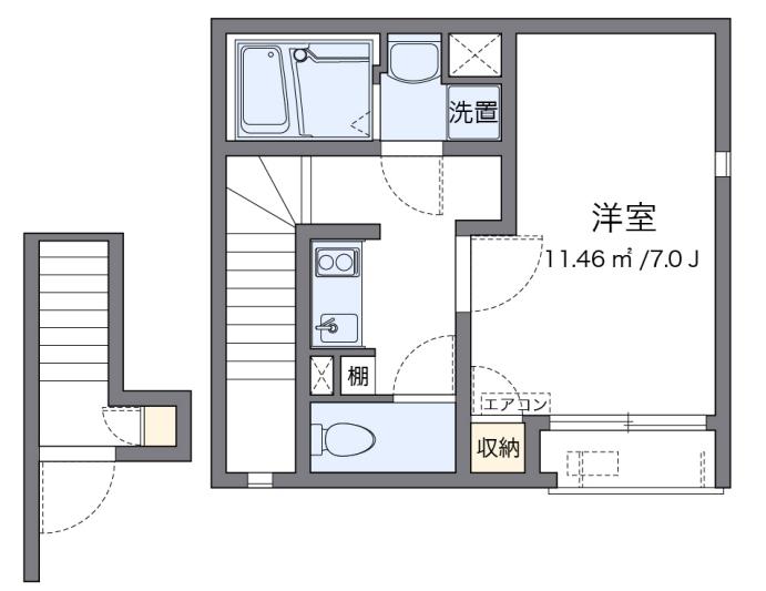 NK VILLA(1K/2階)の間取り写真