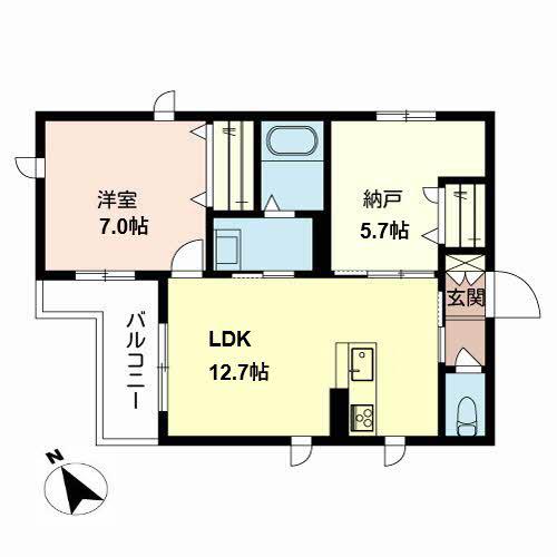 南住吉6(1SLDK/2階)の間取り写真