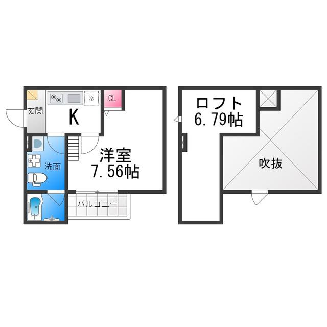 レイニアス(1K/2階)の間取り写真