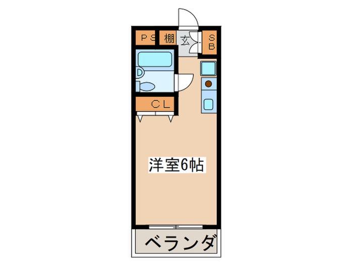 エスタ梅ヶ丘(ワンルーム/2階)の間取り写真