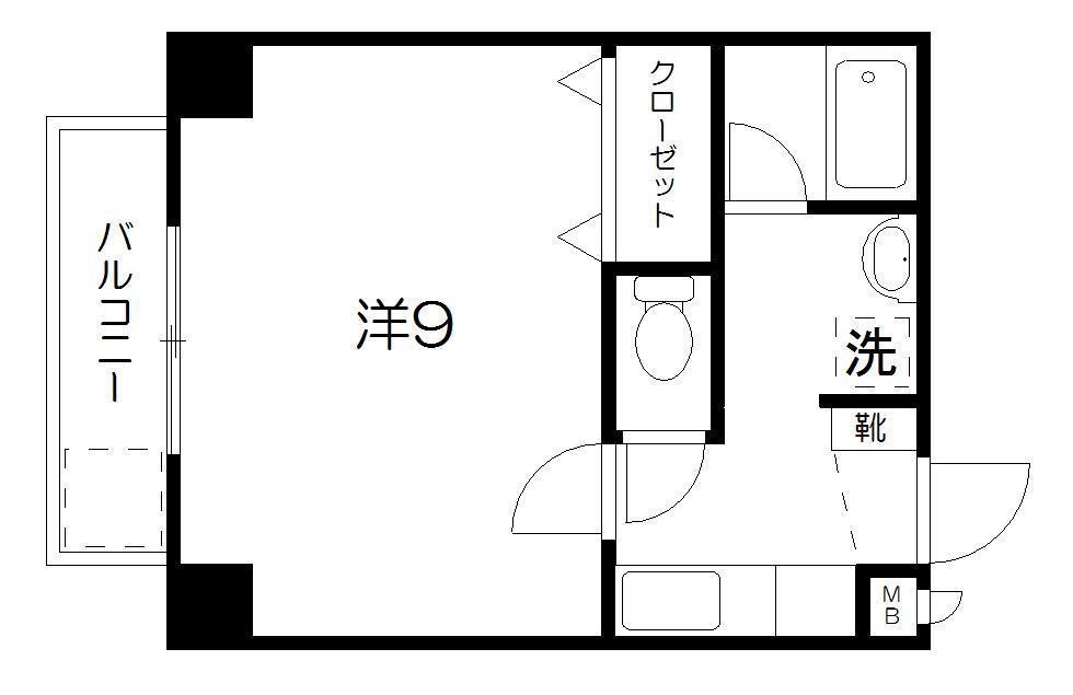 サンライフ新屋敷(1K/5階)の間取り写真
