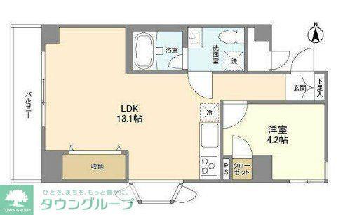 サウスコート阿佐谷(1LDK/7階)の間取り写真