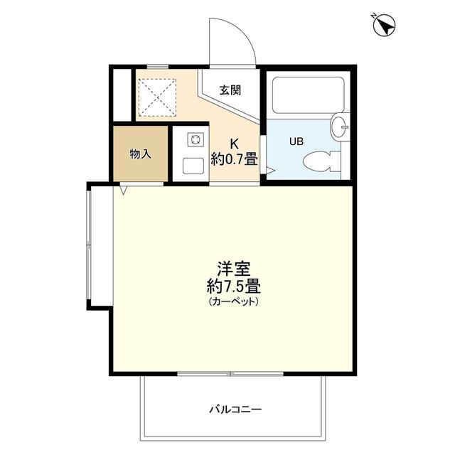 ES白楽II(1K/1階)の間取り写真
