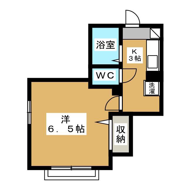 パークビュー(1K/2階)の間取り写真