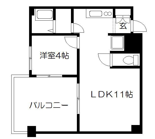プレイズ紺屋(1LDK/3階)の間取り写真