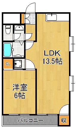 ドミール欅(1LDK/1階)の間取り写真
