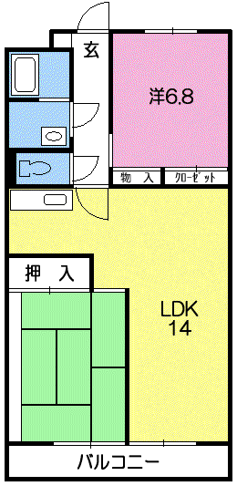 ウェルティーヒルズ(2LDK/1階)の間取り写真