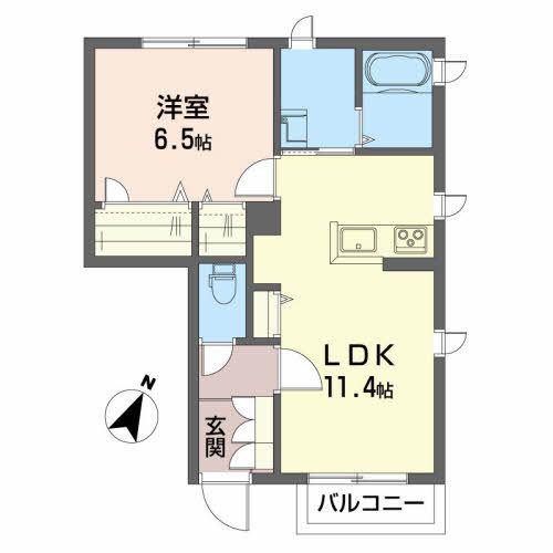 シャーメゾン ミュウ(1LDK/1階)の間取り写真